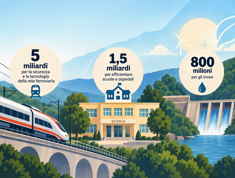 Treni, scuole e dighe, la manovra 2027 investe sulle opere con i fondi dell’energia