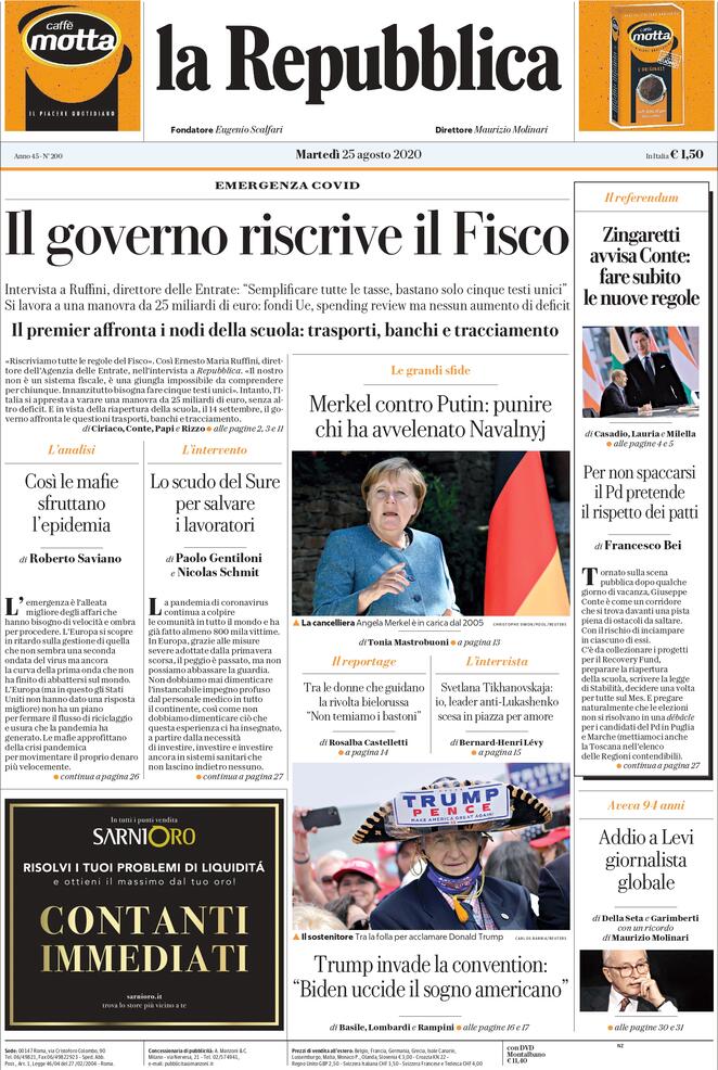 La Prima Pagina Di Repubblica