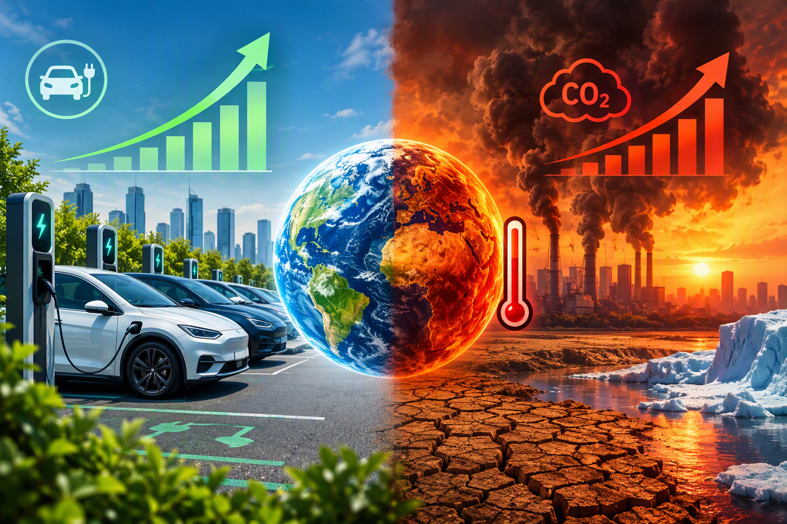 Mentre il mercato delle auto elettriche corre, il gas serra raggiunge i massimi storici